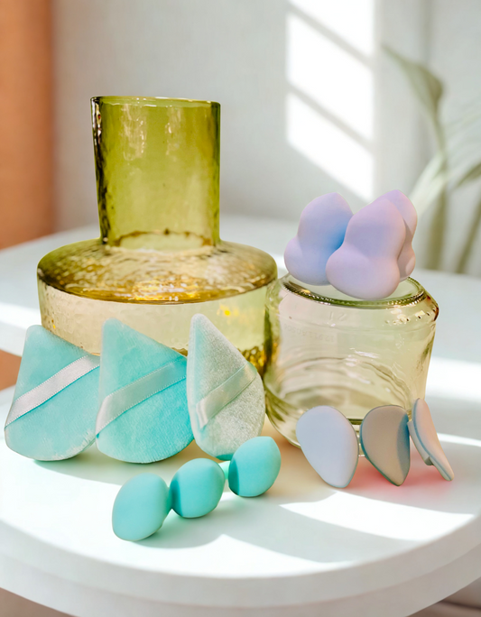 Make Up Sponge set - 12 Pcs - Jade Green